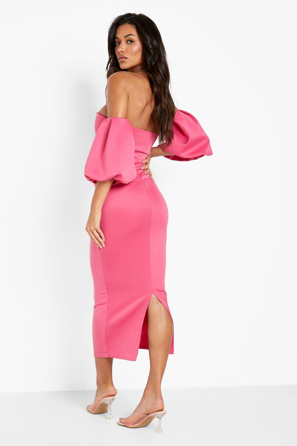 Hot pink sale scuba dress